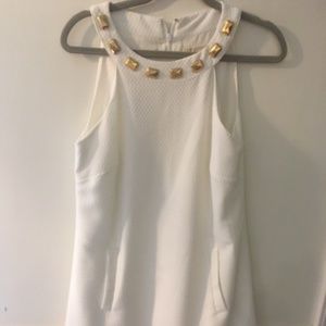 White Michael Kors shift halter dress w/POCKETS